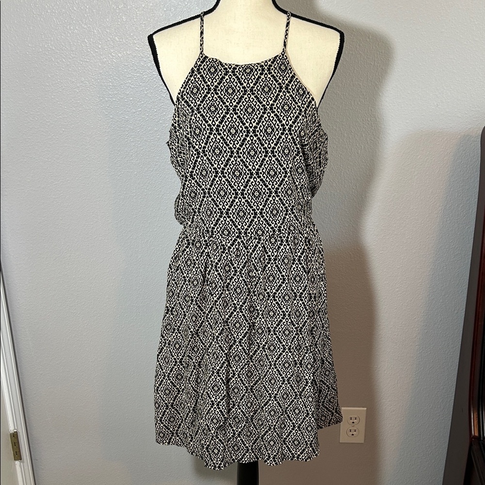 Maurices Black and Tan Patterned Mini Dress